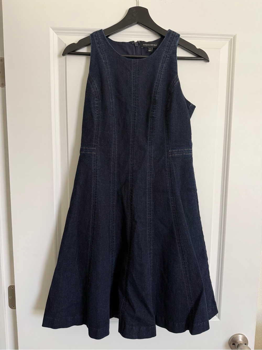 Banana Republic Navy Denim Sleeveless Midi Dress